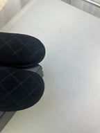CC Black Suede Gold Chain Mules