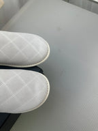 CC White Suede Gold Chain Mules