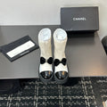 CC Coco Neige 2025/26 Low-cut Boots Black White Shearling Lambskin Patent Leather 529341
