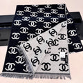 CC Scarf 180 CM In Black Mix Light Grey Print Logo Wool And Cashmere 359270