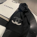 CC Rhinestone-Embellished Shawl 180 CM In Black Cashmere Wool 363687