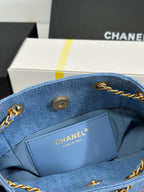 CC 25C Backpack 24.3cm Demin Blue Washed denim Gold Hardware 243645