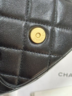 CC 25C Backpack 24.3cm Black Genuine Lambskin Gold Hardware243672