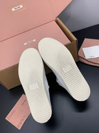 Miu 26s Drill Ballerinas White Canvas 688284