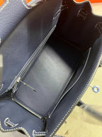 HM Birkin 25cm Navy Blue Togo Leather Silver Hardware