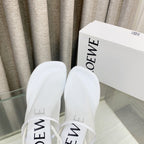Loewe 25 Petal Slingback White Mesh Sheepskin