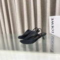 Loewe 25 Petal Slingback Black Mesh Sheepskin