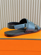 HM HENRIO FLAT SANDAL AEGEAN CALFSKIN