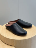 LP TOMORI SABOT MULES BLACK MESH CALFSKIN