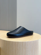LP TOMORI SABOT MULES BLACK MESH CALFSKIN