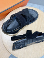 HM ELECTRIC SANDAL BLACK SUEDE AND CALFSKIN