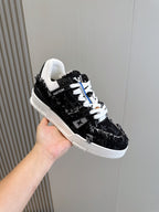 LV TRAINER SNEAKER BLACK MONOGRAM DENIM