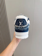 LV TRAINER SNEAKER CERULEAN BLUE MONOGRAM DENIM