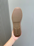 LP 2025 Tennis Walk Sneaker Natural Mix Caramel Calfskin Canvas