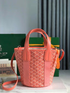 SMALL BELHARRA 24 IN PINK GOYARDINE CANVAS AND LAMBSKIN