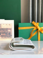 SAINT-GABRIEL WALLET 12 IN WHITE CALFSKIN AND GOYARDINE CANVAS