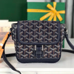 GRAND BLEU 16 IN NAVY BLUE GOYARDINE CANVAS AND LAMBSKIN