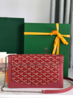 DUCHESSE MARIE-CAROLINE BAG 25 IN RED GOYARDINE CANVAS AND SMOOTH CALFSKIN