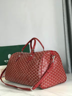 BOSTON 50 BAG IN RED GOYARDINE CANVAS AND CALFSKIN TRIM