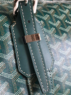 BOSTON 50 BAG IN GREEN GOYARDINE CANVAS AND CALFSKIN TRIM