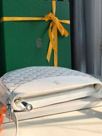 HIRONDELLE BAG 25 IN WHITE LAMBSKIN AND GOYARDINE CANVAS