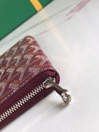 MATIGNON MINI WALLET 11 IN WINE RED GOYARDINE CANVAS AND CALFSKIN