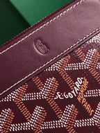 MATIGNON MINI WALLET 11 IN WINE RED GOYARDINE CANVAS AND CALFSKIN