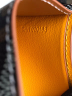 Goyard Victoire Wallet 11cm Black Tan Canvas & Cafskin