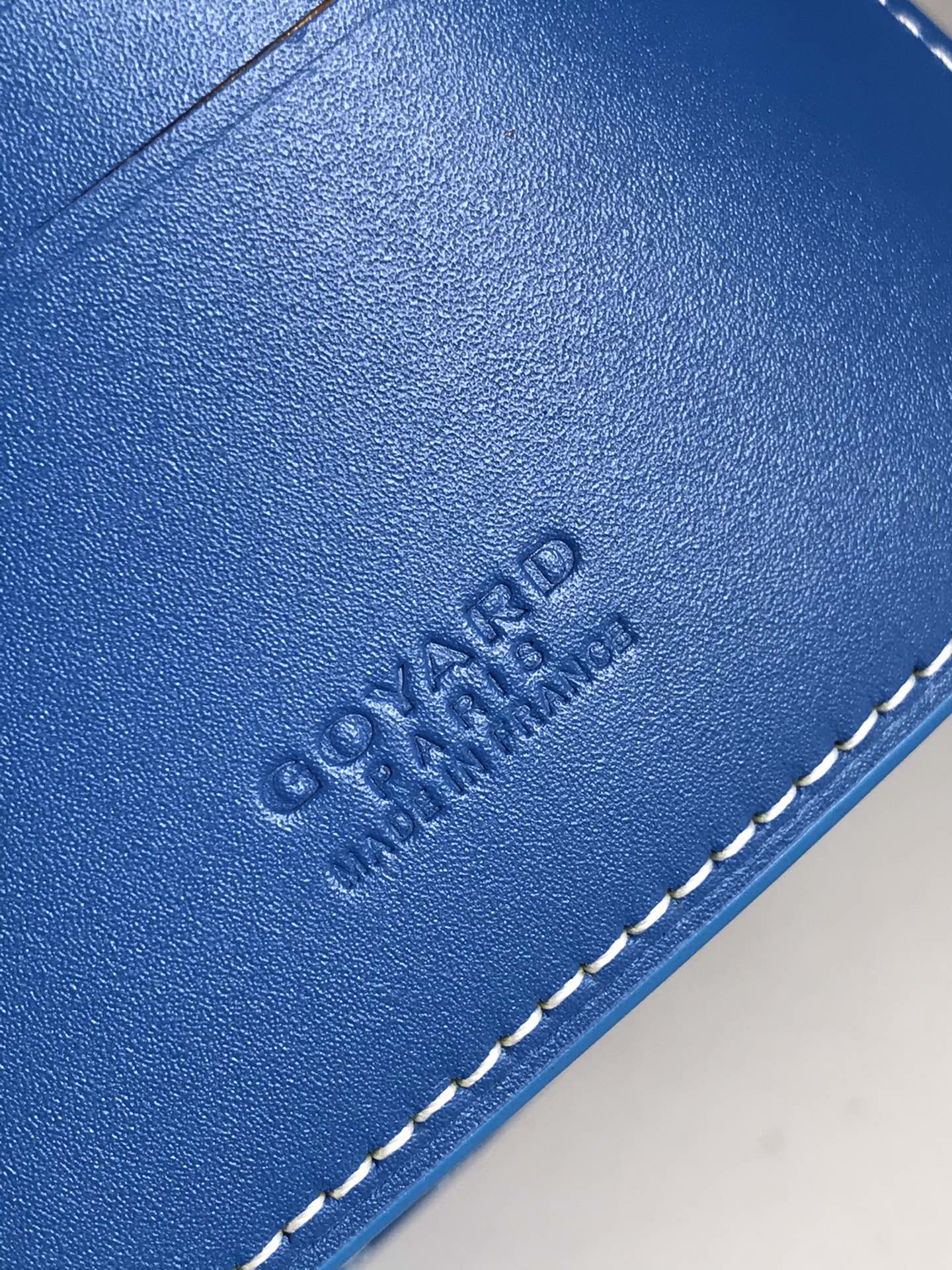 Goyard Victoire Wallet 11cm Blue Canvas & Cafskin
