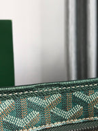Bohème Hobo Bag 42cm Green Canvas Chevroches Calfskin