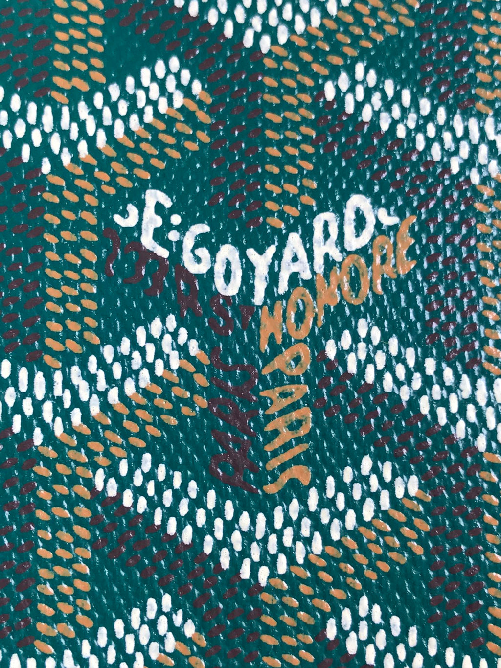 Goyard Grenelle Passport Cover 10cm Green Canvas & Cafskin