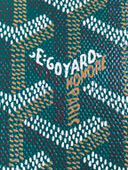Goyard Grenelle Passport Cover 10cm Green Canvas & Cafskin