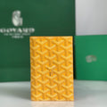 Goyard Grenelle Passport Cover 10cm Yellow Canvas & Cafskin