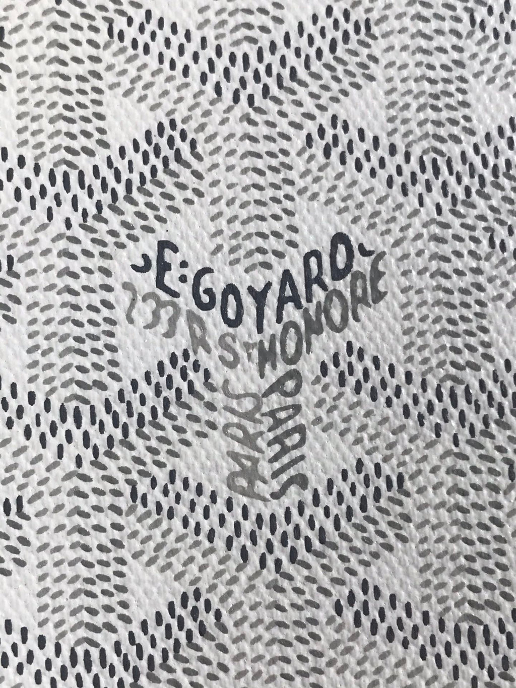 Goyard Grenelle Passport Cover 10cm White Canvas & Cafskin