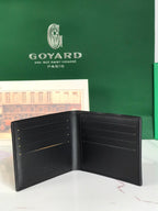 Goyard Victoire Wallet 11cm Black Red Canvas & Cafskin