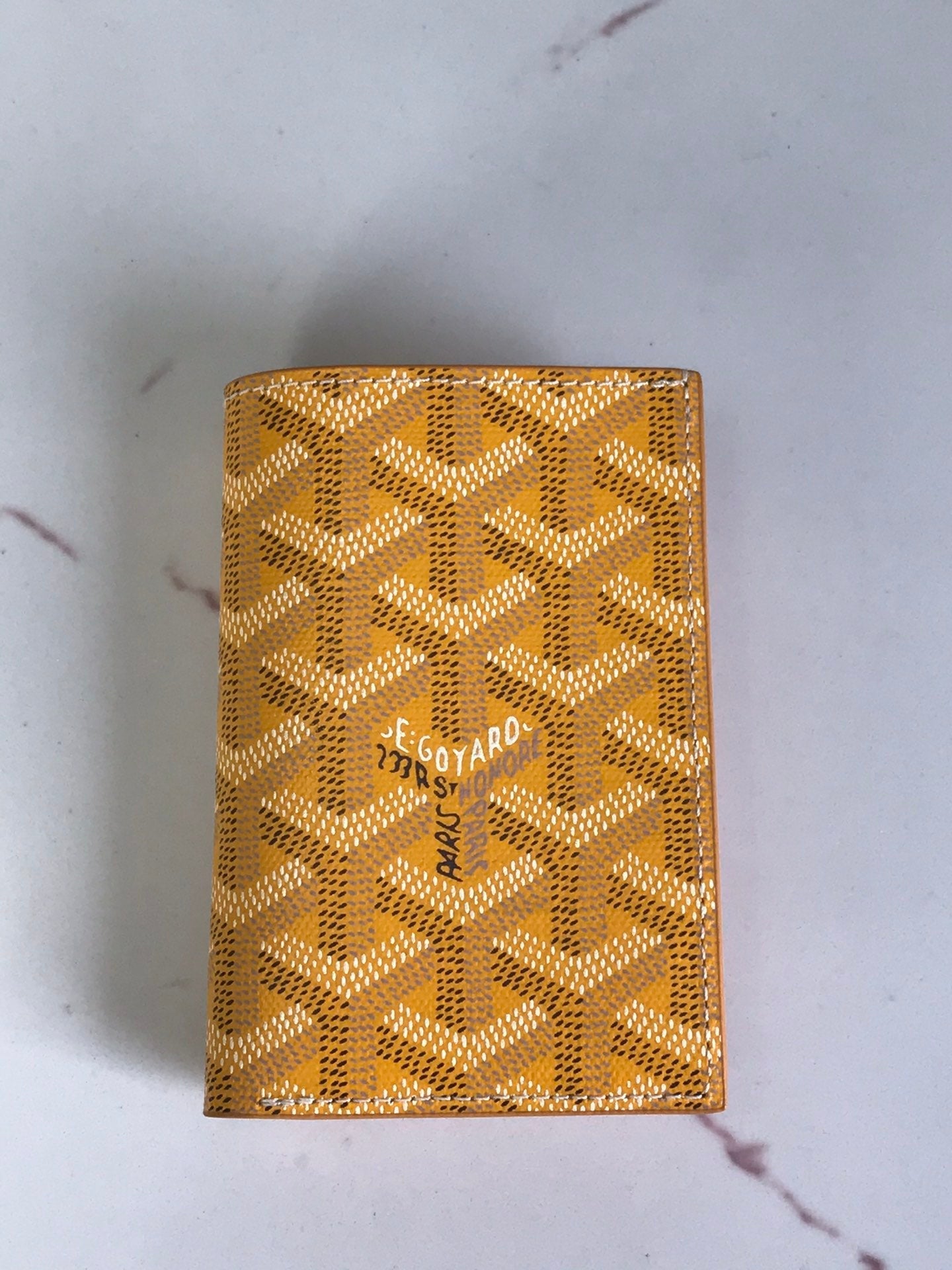 Goyard Saint-Pierre Card Wallet 11cm Yellow Canvas