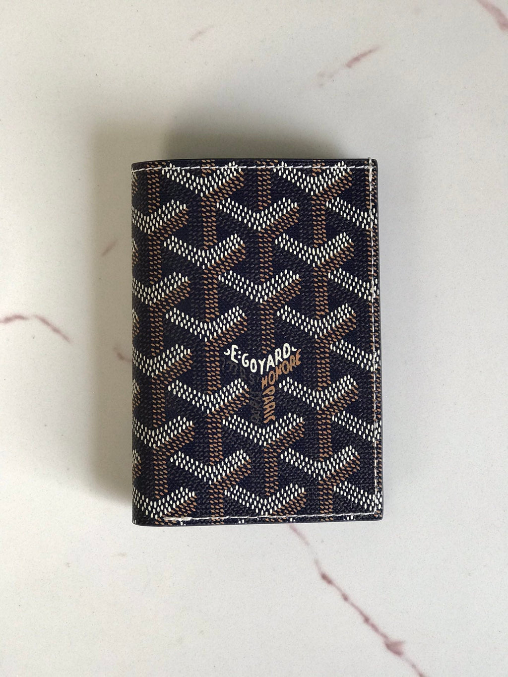 Goyard Saint-Pierre Card Wallet 11cm Navy Blue Canvas