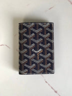 Goyard Saint-Pierre Card Wallet 11cm Navy Blue Canvas