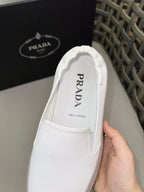 PRA LOAFER IN EGG NOG WHITE SUEDE