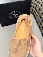PRA LOAFER IN EGG NOG BEIGE SUEDE