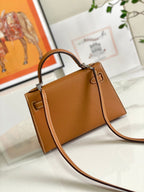 HM Mini Kelly 19cm Gold Epsom Silver Hardware
