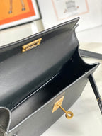 HM Mini Kelly 19cm Black Epsom Gold Hardware