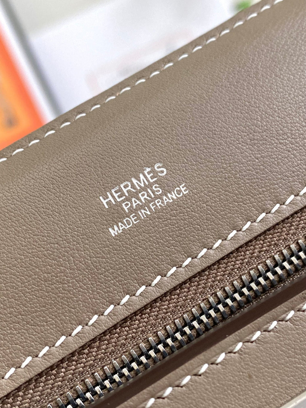 HM 24/24 Mini Bag 21cm Etoupe Evercolor Leather Silver Hardware