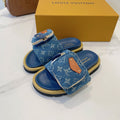 LV x TM Pool Pillow Flat Comfort Mule Blue Denim 241326