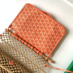 ALIGRE BAG 40 IN RED ORANGE WOVEN RAFFIA AND CALFSKIN