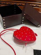 LE COEUR BAG 21 IN CANDY RED PATENT CALFSKIN ATTACHED STRASS