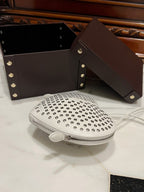 LE COEUR BAG 21 IN WHITE STUDDED CALFSKIN