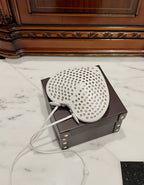 LE COEUR BAG 21 IN WHITE STUDDED CALFSKIN