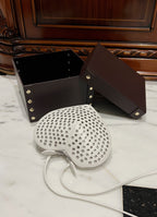 LE COEUR BAG 21 IN WHITE STUDDED CALFSKIN