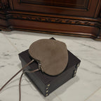 LE COEUR BAG 21 IN HEAVY BROWN SUEDE